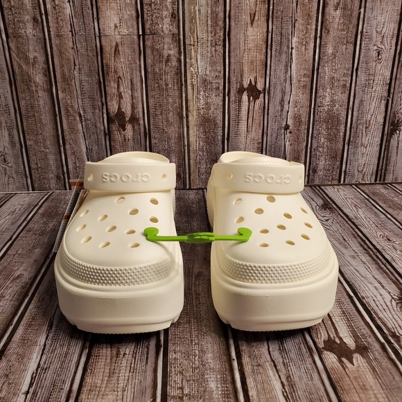 CROCS Stomp Clog White Slip On Platform  Mens 13 - Picture 4 of 11